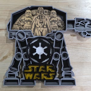 Star Wars AT-AT Handbemalt Fünf Schichten Laser Cut