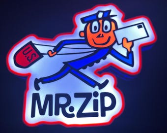 Mr. ZIP -zippy- Light Sign - USPS - Etsy