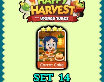 Monopoly Sticker 4 Star - Carrot Cake - Set 14 - Happy Harvest - Fast Delivery