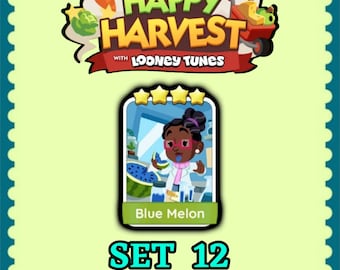 Monopoly Sticker 4 Star - Blue Melon - Set 12 - Happy Harvest - Fast Delivery