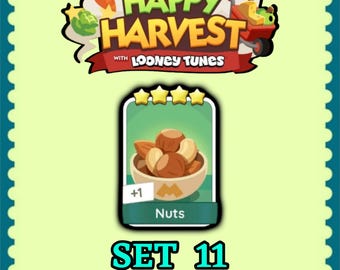 Monopoly Sticker 4 Star - Nuts - Set 11 - Happy Harvest - Fast Delivery