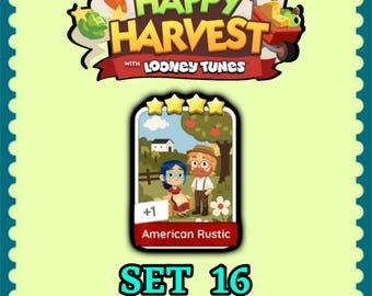 Monopoly Sticker 4 Star - American Rustic - Set 16 - Happy Harvest - Fast Delivery