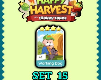 Monopoly Sticker 4 Star - Working Dog - Set 15 - Happy Harvest - Fast Delivery
