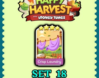 Monopoly Sticker 4 Star - Crisp Laundry - Set 18 - Happy Harvest - Fast Delivery