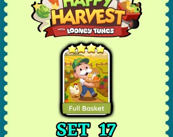 Monopoly Sticker 4 Star - Full Basket - Set 17 - Happy Harvest - Fast Delivery