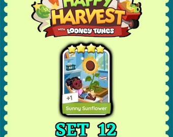 Monopoly Sticker 4 Star - Sunny Sunflower - Set 12 - Happy Harvest - Fast Delivery
