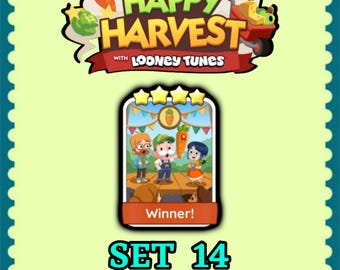 Monopoly Sticker 4 Star - Winner! - Set 14 - Happy Harvest - Fast Delivery