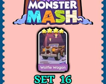 Mogo Sticker 4 Star - Wolfie Wagon - Set 16 - Monster Mash - Fast Delivery
