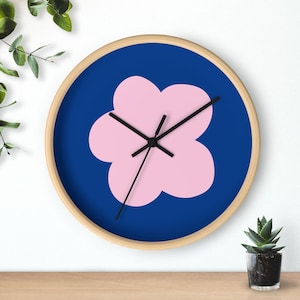 Scandinavian Floral Wall Clock: Modern Home Decor, Silent Movement