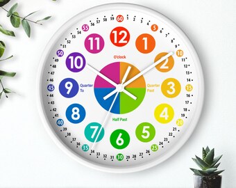 Reloj Educativo De Madera Para Aprender La Hora – Juego De Colores Y Horas Para Niños De 3 Años O Más, Juguete Interactivo Y Divertido