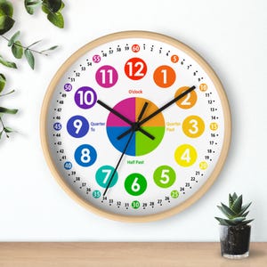 Kids Learning Clock: Educational Wall Decor, Classroom Teach Time