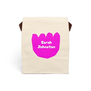 Personalized Floral Canvas Lunch Bag, Eco-Friendly Tote, Reusable Lunchbox, Custom Name Bag for School, Outdoor Picnics, Gifts