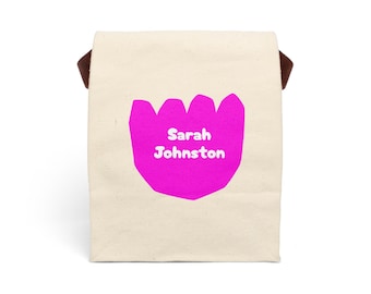 Personalized Floral Canvas Lunch Bag: Eco-Friendly Reusable Tote