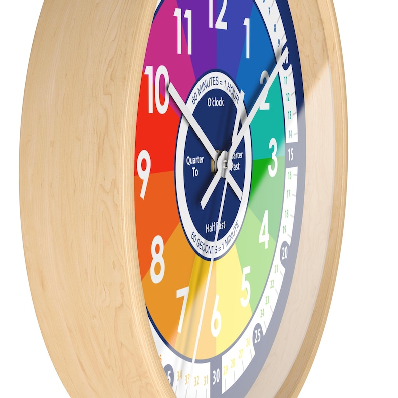 Kids Learning to Tell Time Clock: Colorful Classroom Decor, Educational ...