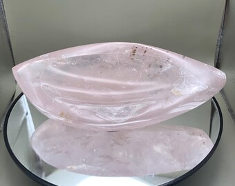 Gem Quality Rose Quartz Dish