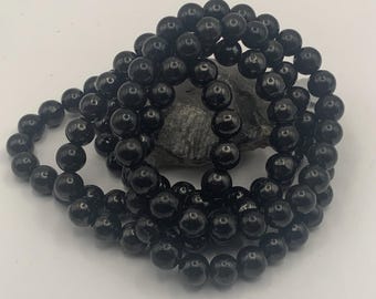 Shungit Buddha Armband (Noble Elite); 8 mm