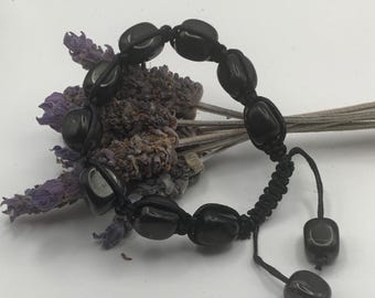 Shungitarmband, justerbart