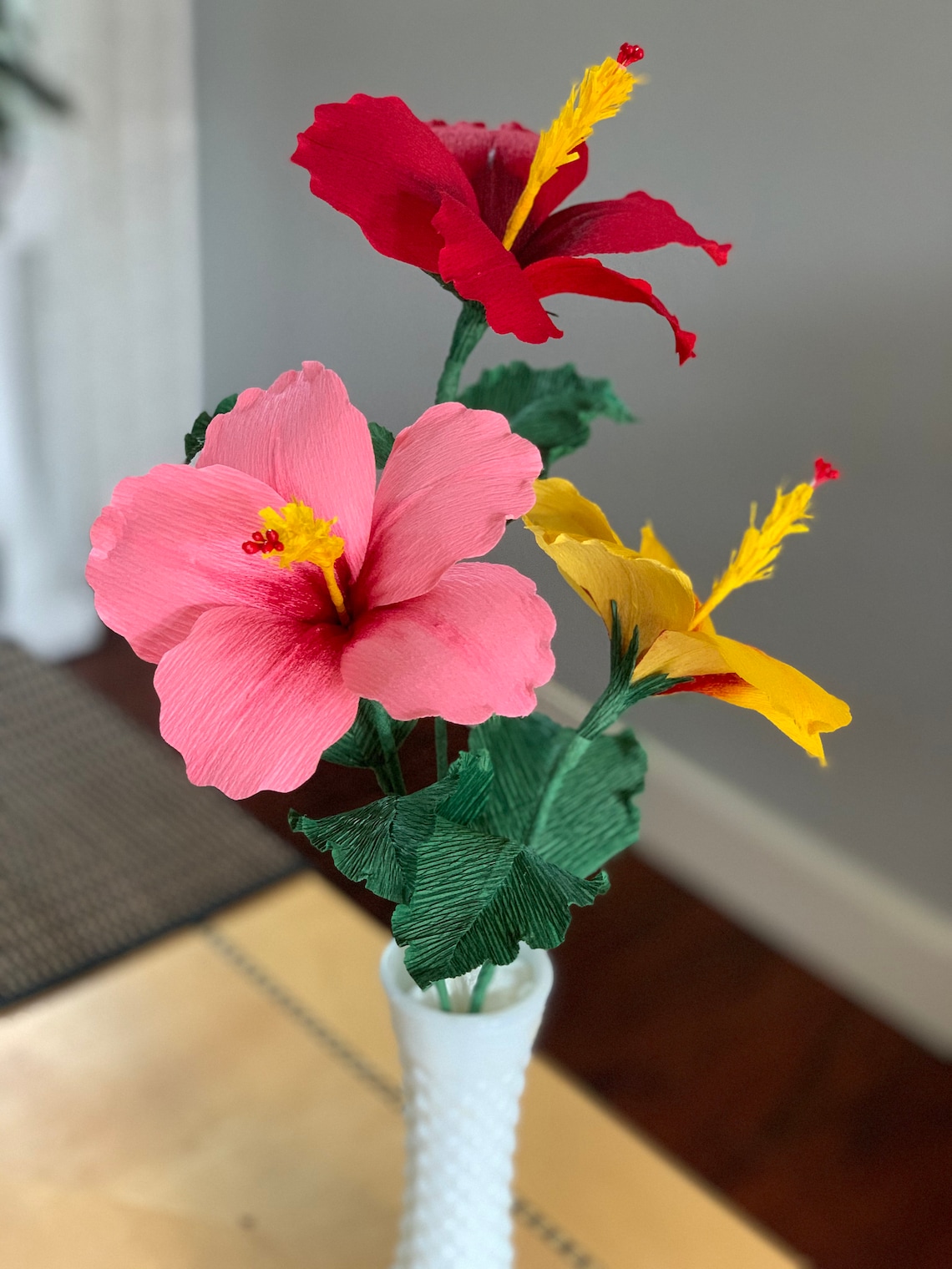 Hibiscus flowers Crepe Paper Hibiscus Flowers Etsy