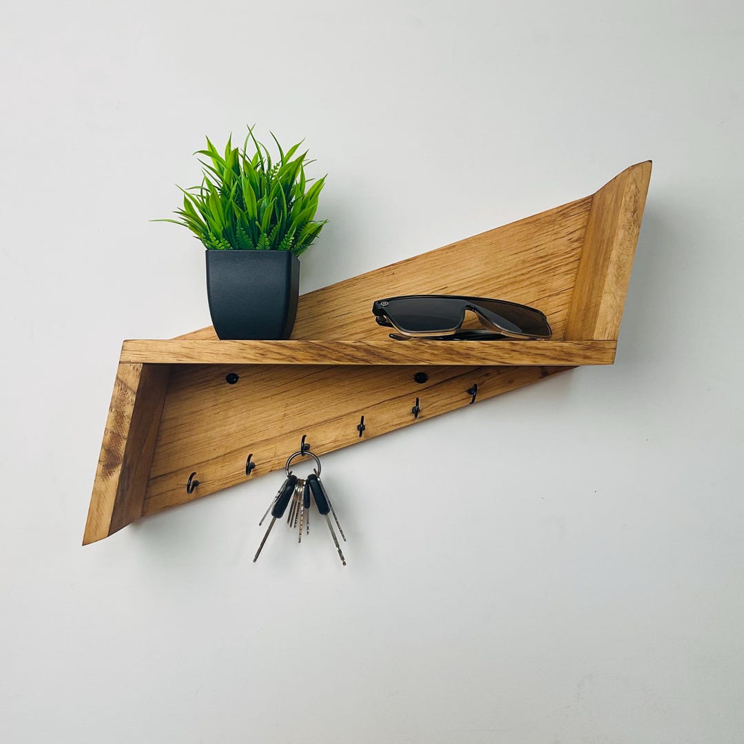 Shaped Wood Key Holder: Wall-mounted Entryway Organizer - Etsy