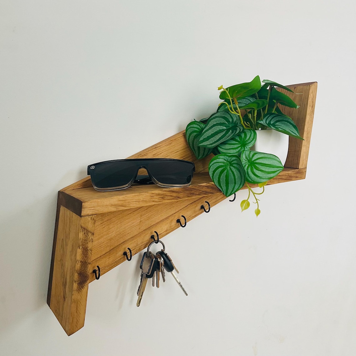 Shaped Wood Key Holder: Wall-mounted Entryway Organizer - Etsy