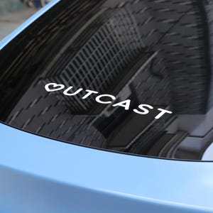 Outcast Decal Windshield Banner Sticker | JDM Banner Windshield Decal | Car Sticker Banner | Vinyl Decal Window Sticker | Car Decal Sicker