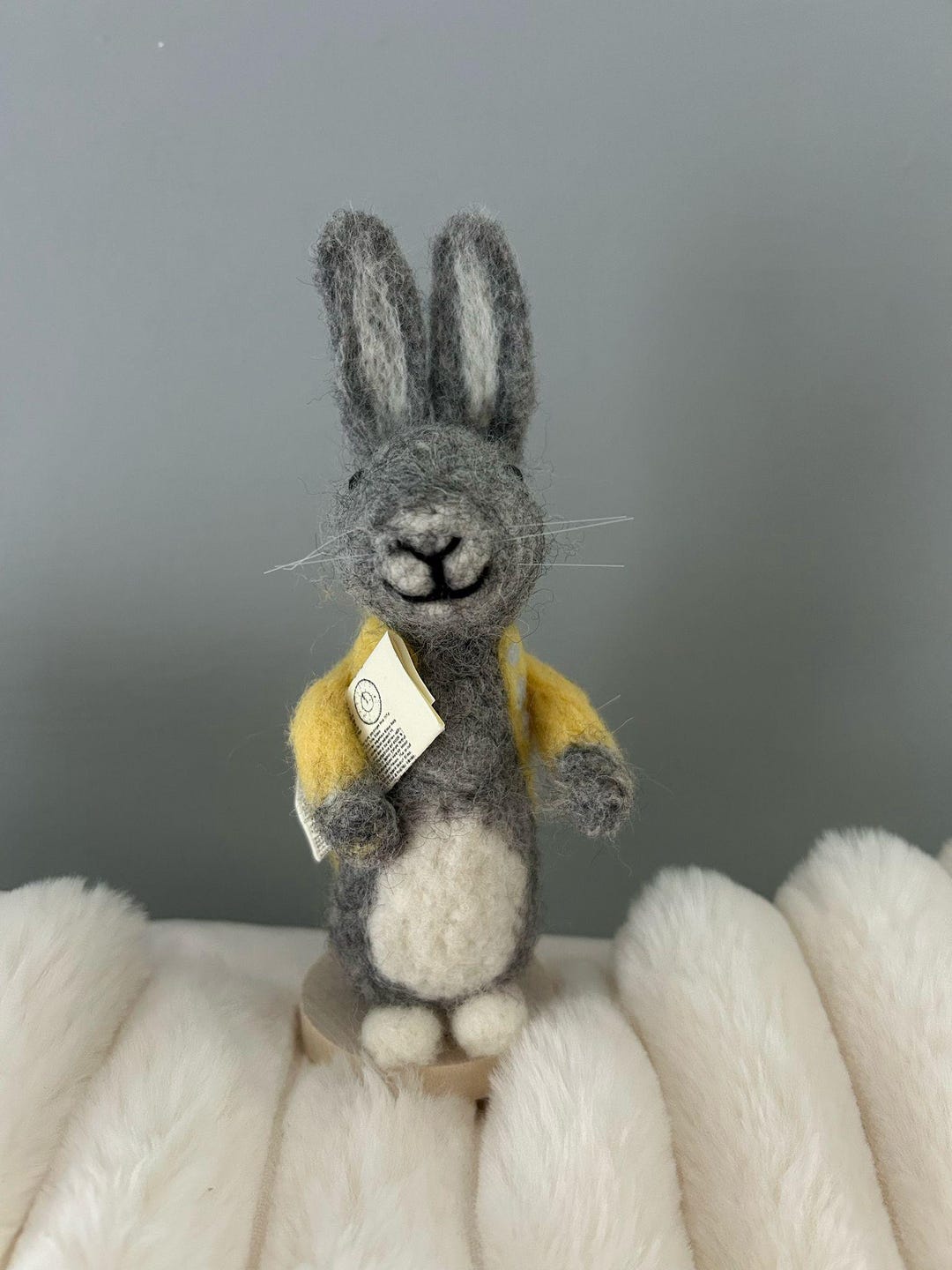 Woolen Rabbit Needlefelt Bunny: Handmade Wool Rabbit Figurine (14cm) - Etsy