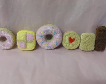 Biscuit badges. Party ring,bourbon,  custard cream,jammie dodger,battenburg,donut.
