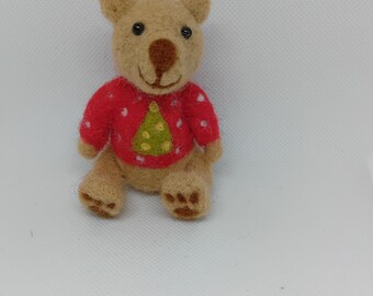 Needlefelt 8cm christmas bear
