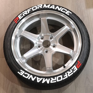 Pegatinas de letras para neumáticos de coche PERFORMANCE: 3,2 cm, 3D, gruesas, impermeables, de PVC, juego de 4, ideal como regalo.