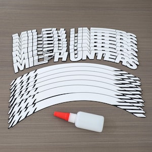 Pegatinas de letras para neumáticos MILFHUNTERS, calcomanías divertidas, calcomanías inspiradas en carreras, mejora visual para tu vehículo, apariencia de auto modificado, estética de auto modificado