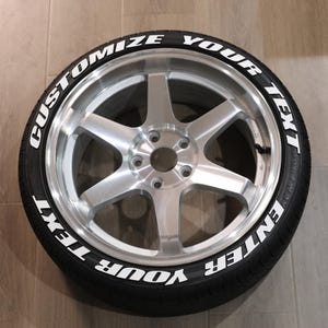 Calcomanías de PVC personalizadas para neumáticos: blancas, de 1,9 cm o 2,5 cm de alto. Juego de 4 calcomanías decorativas personalizadas para neumáticos.