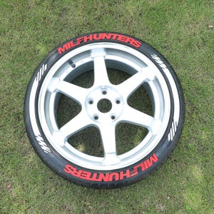 Adesivos engraçados para pneus "MILFHUNTERS", presente perfeito para quem curte carros, adesivos ousados de PVC para pneus, acessório de carro chamativo e engraçado, decalques de PVC para 4 rodas