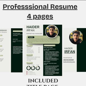 Resume Template with Photo, Professional Resume Template for Word & Pages, Clean CV Template with Picture, Resume and Cover Letter Template