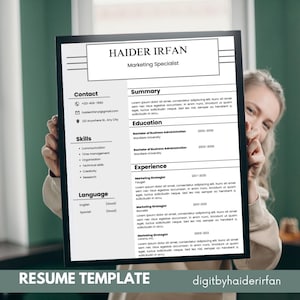 Minimal Resume Template Canva | CV Template | Professional Resume Template | Modern CV Template | Creative Resume | Interior Designer Resume