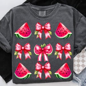 Floral Watermelon PNG: Coquette Preppy Sublimation Design (Digital Download)