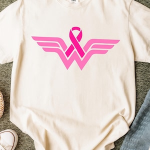 Wonder Women Shirt PNG, Cancer Ribbon Png, Cancer Fighter, Breast Cancer Png, Strong Women Png, gift for Sister battling breast cancer