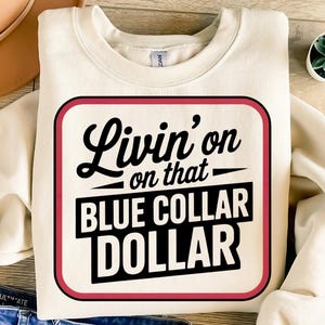 Patriotic Blue Collar Cowboy PNG: Sublimation Design (Digital Download