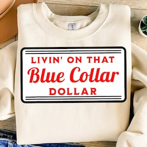 Blue Collar Sublimation Design, Patriotic Blue Collar Png, Western Cowboy Graphic Design, Country Rodeo Png, Funny Western,Cowboy Design Png
