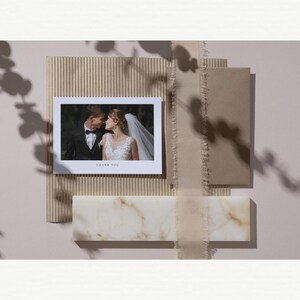 Minimalist Wedding Thank You Card for Minimal Couple Wedding Printed Thank You Card for Newlyweds | Custom Photo Card for Newlyweds