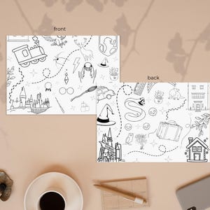 de correspondance vierges lignés inspirés du sorcier | Lot de 10 | Thème de l'école de magie | Comprend des enveloppes