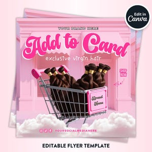 Add to Cart Flyer, Hair Stylist Flyer, Add to Bag Flyer, Bookings Flyer for Beauty Hair Wig Lashes Nails Braids Makeup