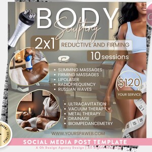 Volantino per la scultura del corpo fai da te, volantino per il corso di body contouring, volantino per la masterclass di body contouring, volantino per la spa, volantino per i social media