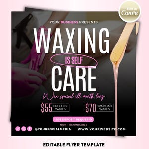 Wax Flyer, Wax Booking Flyer, Body Wax Booking Flyer, Spa Wax Flyer, Body spa, Waxing flyer, Wax Book Now Flyer, Esthetician Booking Flyer
