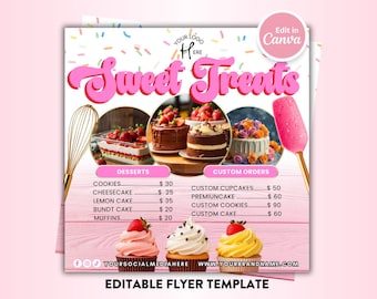 Bakkerij Flyer, Zoete Traktaties Flyer, Bakverkoop Flyer, Dessert Flyer, Bakkerij Flyer, Gebak Flyer, Taarten Business Flyer