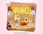 DIY Sunday Brunch Flyer, Brunch Invite, Sunday Brunch Social Media Post, Brunch DIY Template, Canva Flyer, Brunch invitation, Mimosas flyer,