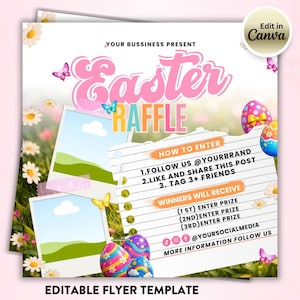 April Raffle Giveaway Flyer, Easter Day Raffle Giveaway Flyer, Spring Giveaway Flyer, April Book Now, April Hair, April Lashes Nails Flyer