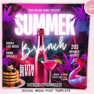 DIY Animated Social Media Flyer, Brunch Flyer, Summer Brunch, Summer Party, Club Flyer, Event Flyer.