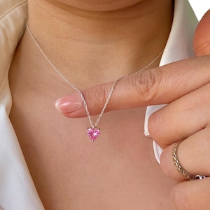 Pink Tourmaline  Heart jewellery Crystal Pink Stone Necklace Earrings Jewelry October Birthstone Jewelry Set Gift For Her Mommy Gift
