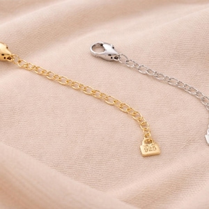 May include: Two jewellery extender chains, one gold-toned and one silver-toned, each featuring a lobster claw clasp at one end and a small rectangular tag stamped with the number 925 at the opposite end of the metal link chain.