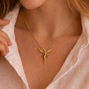 925 Sterling Silver Fairy of Protection Necklace – Magical Winged Goddess Pendant, Mystic Guardian Fairy Necklace, mothers day gift, gift mo